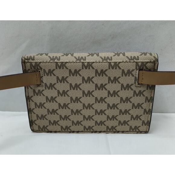 Michael Kors Brown Canvas MK Printed Fanny Belt Bag - Picture 2 of 15
